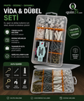 quin24  Organizer Vida Kutusu Plastik Dübeli ,piton kanca, çivili kroşe, Sunta Vidası Seti 186 Parça